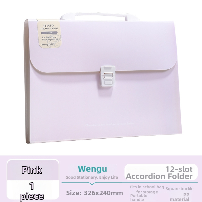 Guigu A4 Pārvadājamais daudzslāņu failu organizators, 12 nodalījumi, PP materiāls, 0,6 mm biezums