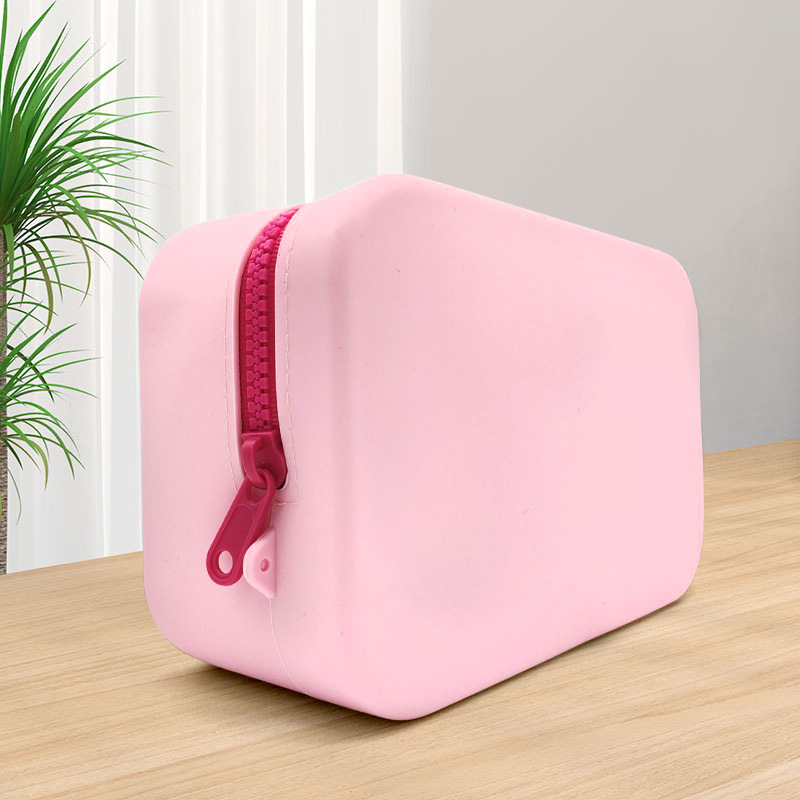 Τσαντάκι μακιγιάζ από σιλικόνη, τετράγωνου σχήματος, πολλαπλής χρήσης, αδιάβροχη, εύκολο καθάρισμα, για ταξίδια και γραφείο