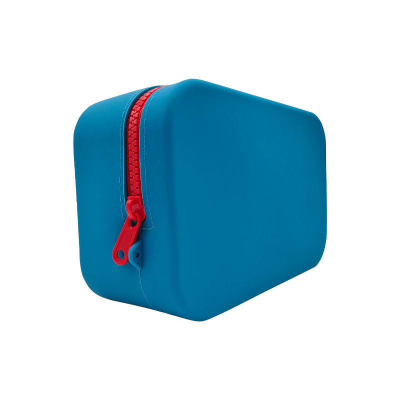 Τσαντάκι μακιγιάζ από σιλικόνη, τετράγωνου σχήματος, πολλαπλής χρήσης, αδιάβροχη, εύκολο καθάρισμα, για ταξίδια και γραφείο