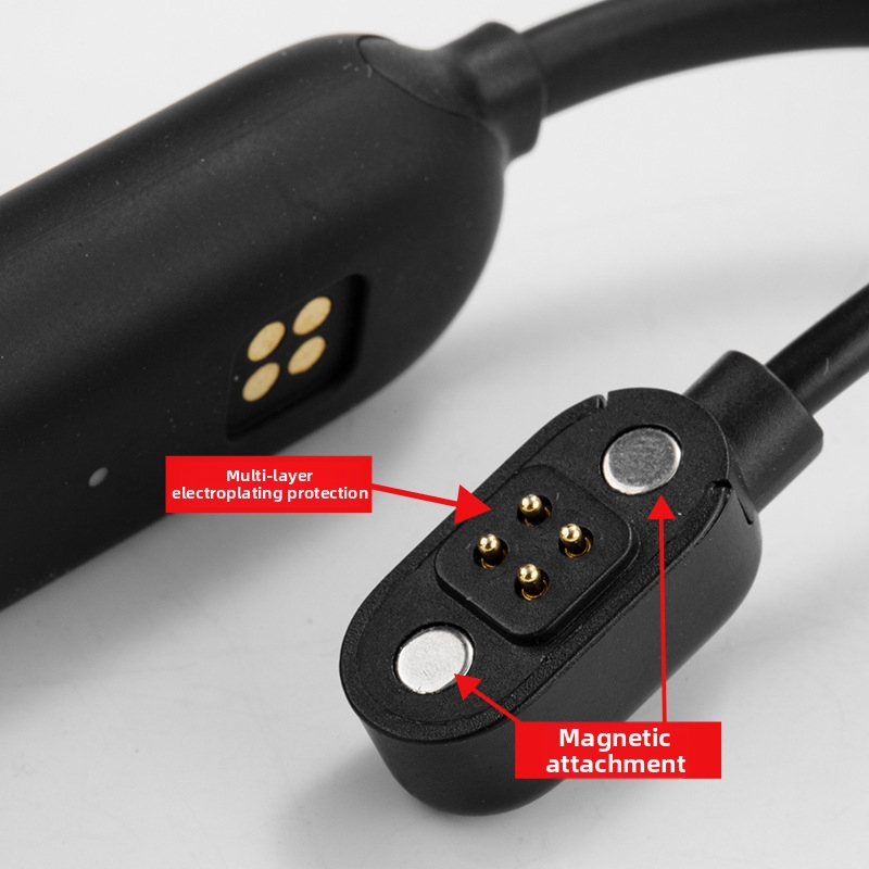 Magnetický dátový kábel s ochrannou doskou, rozteč 2,54 mm, 4-pin USB magnetický konektor pre slúchadlá s kosťovou kondukcou a Bluetooth