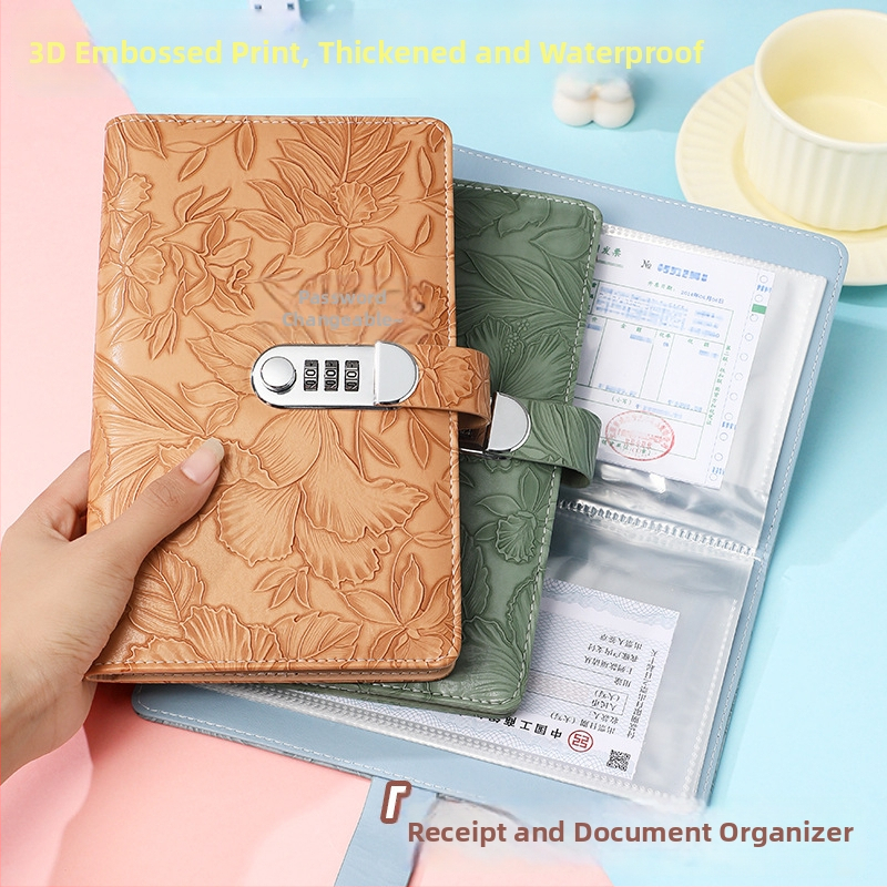 Ādas depozītu turētājs ar paroles aizslēgumu, reljefas sērija