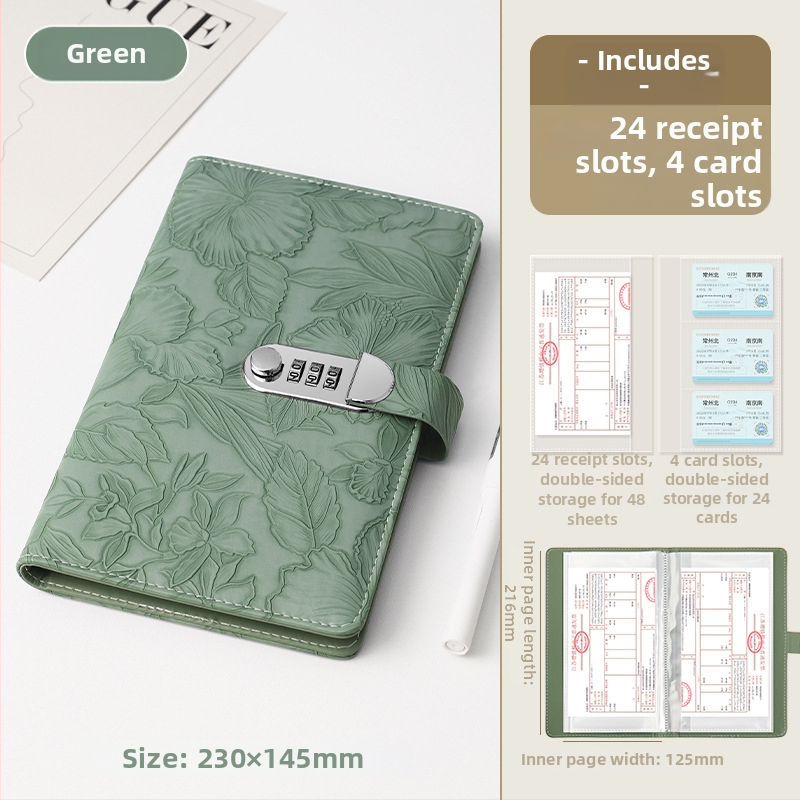 Ādas depozītu turētājs ar paroles aizslēgumu, reljefas sērija