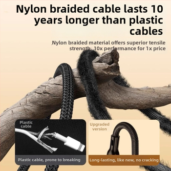 3-v-1 USB dátový kábel 100W, pre Apple, Android a Type-C – auto nabíjačka kábel, 6A
