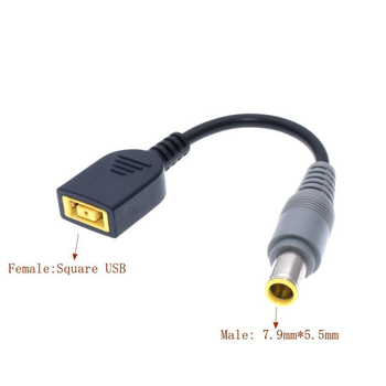 Lenovo tápegység-kábel adapter: 20V DC négyszögletes női csatlakozó a 7950/5525/4017-hez, modell 7950 5525 4017, kábelhossza 0,15 m, OEM, energiaátalakítási vonal