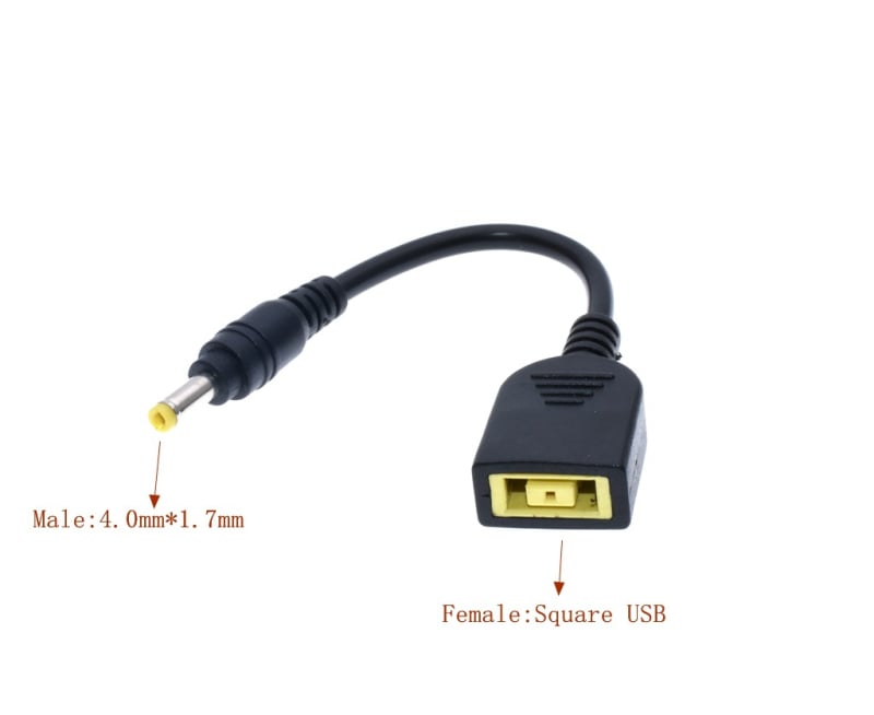 Lenovo tápegység-kábel adapter: 20V DC négyszögletes női csatlakozó a 7950/5525/4017-hez, modell 7950 5525 4017, kábelhossza 0,15 m, OEM, energiaátalakítási vonal