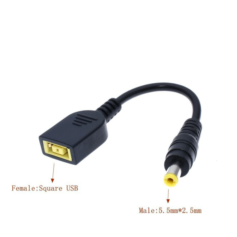 Lenovo tápegység-kábel adapter: 20V DC négyszögletes női csatlakozó a 7950/5525/4017-hez, modell 7950 5525 4017, kábelhossza 0,15 m, OEM, energiaátalakítási vonal
