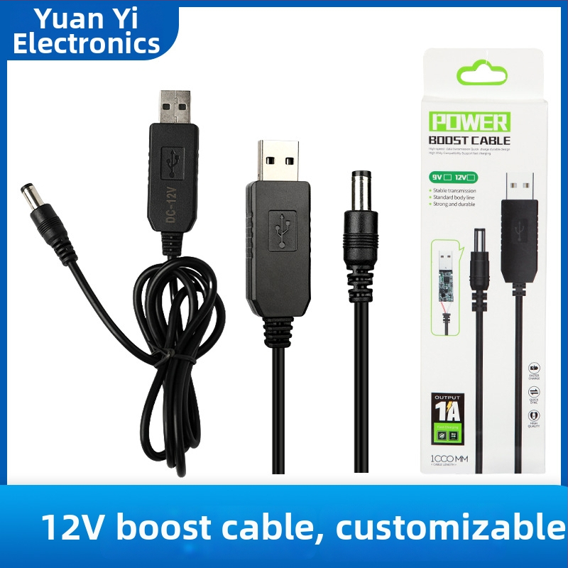 USB na DC napájací kábel pre 12V boost, DC konektor 5.5×2.1 mm, vhodný pre routery a optické modemy
