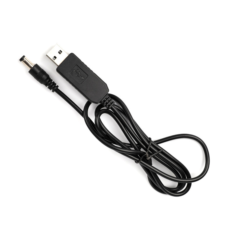 USB–DC tápegységkábel 12V boosthoz, DC 5.5×2.1 mm csatlakozóval, alkalmas routerekhez, optikai modemekhez és egyéb alacsony fogyasztású eszközökhöz