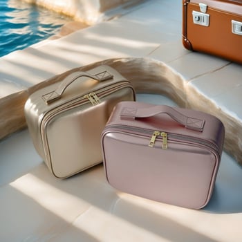 Τσάντα καλλυντικών με καθρέφτη, κυβοειδούς σχήματος, από PU, αδιάβροχη, για ταξίδια