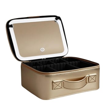 Τσάντα καλλυντικών με καθρέφτη, κυβοειδούς σχήματος, από PU, αδιάβροχη, για ταξίδια