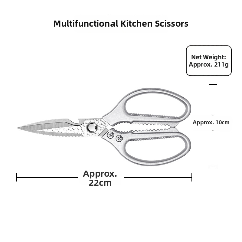 Nerūdijančio plieno virtuvės žirklės, sunkus kaulų pjaustymas, daugiafunkcinės žuvų pjaustymo žirklės, pritaikymas įmanomas