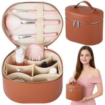 Τσαντάκι καλλυντικών PU με αποσπώμενο φορητό σχεδιασμό, μεγάλη χωρητικότητα, επένδυση πολυεστερ, κλείσιμο φερμουάρ