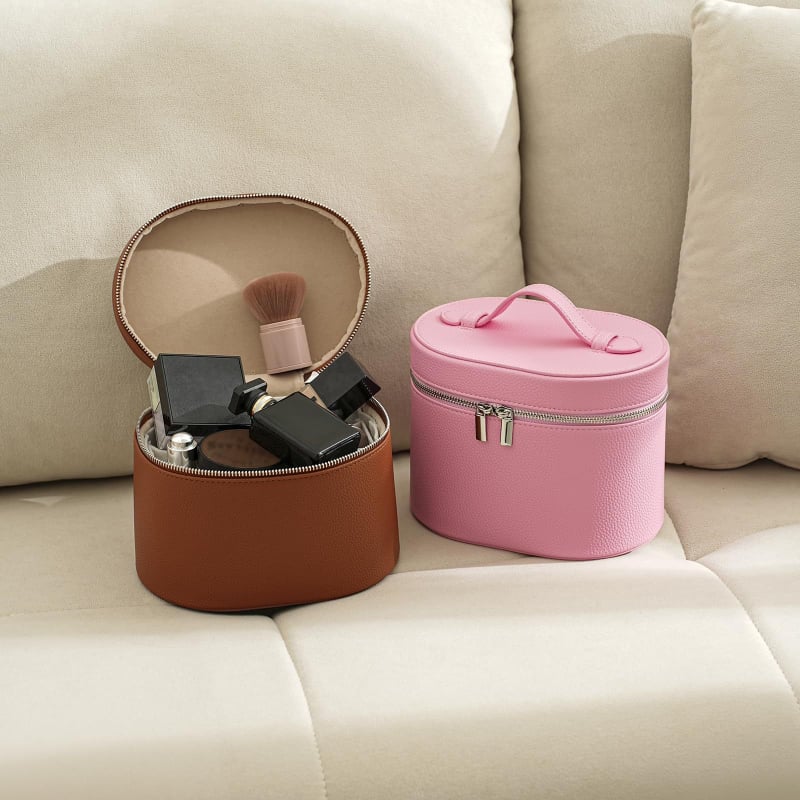 Τσαντάκι καλλυντικών PU με αποσπώμενο φορητό σχεδιασμό, μεγάλη χωρητικότητα, επένδυση πολυεστερ, κλείσιμο φερμουάρ