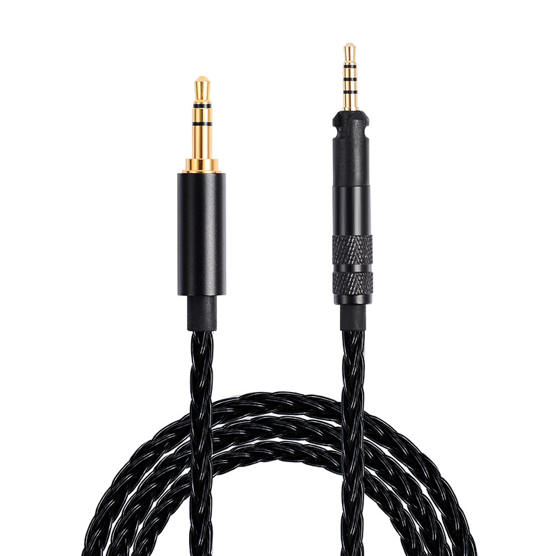 Koceta kabel za slušalice s bakrenim vodičem s premazom srebra, OFC bez kisika, srebrni sloj, kompatibilan s M50x/M40x/M70x i HD598/HD598SE/HD400Pro/HD560S/HD599