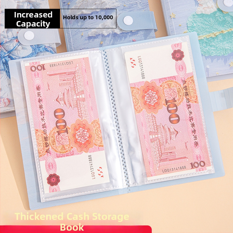 Habiter Monet iedvesota naudas uzkrāšanas grāmata ar caurspīdīgu plastmasas RMB kolekcijas mapīti banknotes uzglabāšanai