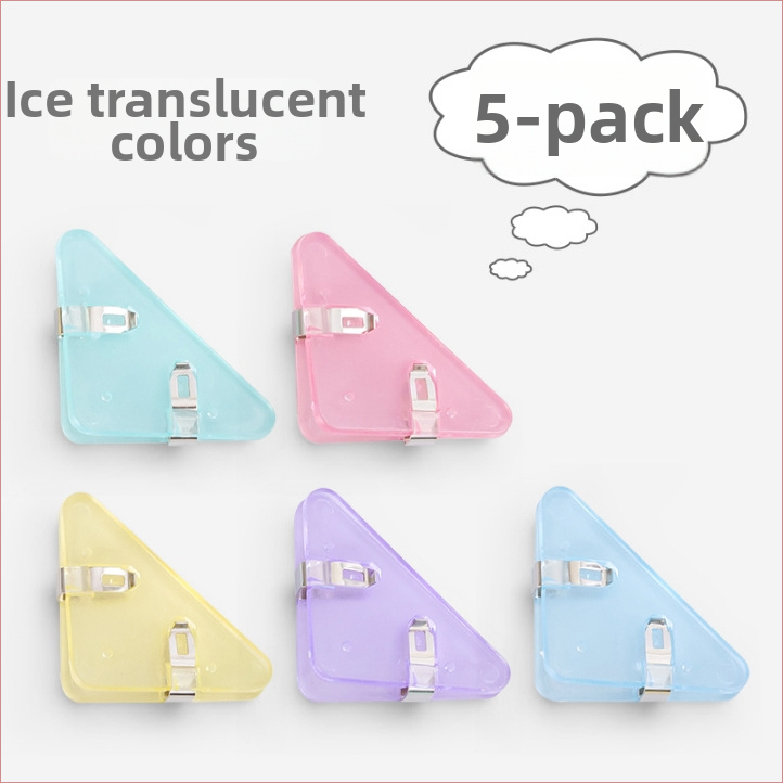 Bedome 501 Plastmasas Triangulārais Stūra Klips dosieriem studentiem, fiksējošs klips, pret izliekumu, daudzfunkcionāls stūra klips