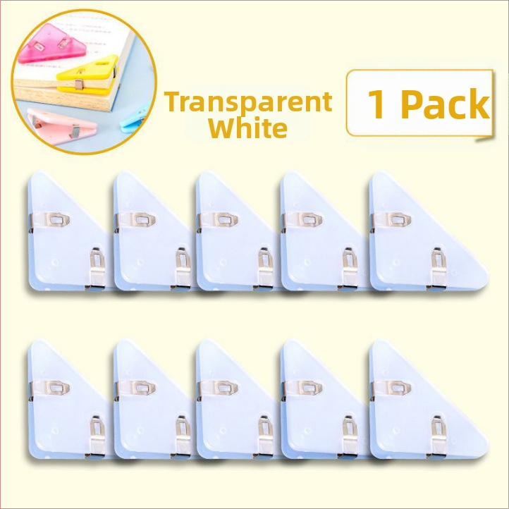 Bedome 501 Plastmasas Triangulārais Stūra Klips dosieriem studentiem, fiksējošs klips, pret izliekumu, daudzfunkcionāls stūra klips