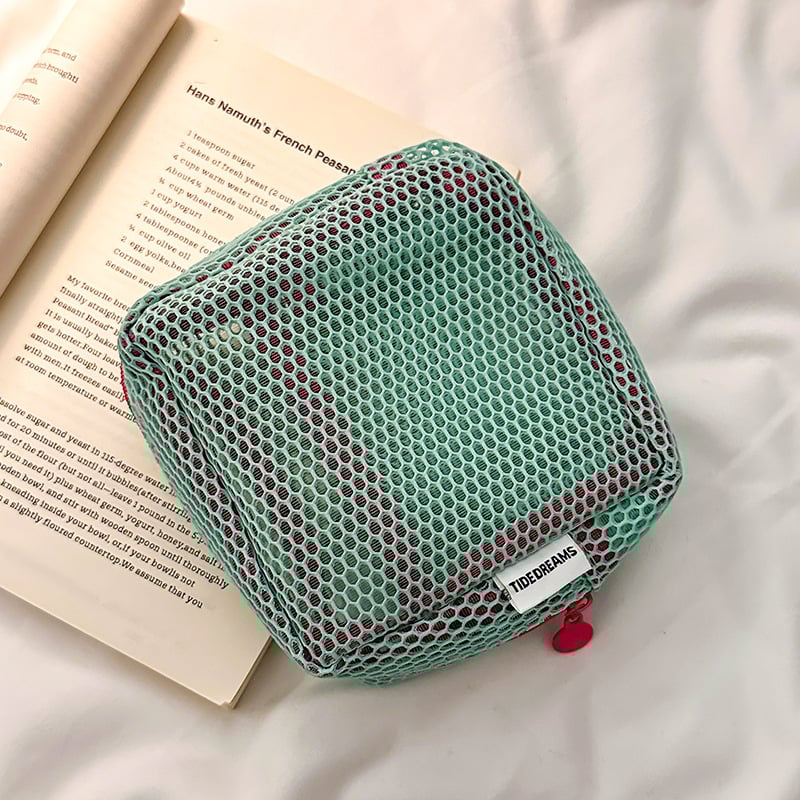 Θήκη αποθήκευσης και μακιγιάζ από δίχτυ, διαπνέουσα, ανθεκτική, ελαφριά για καθημερινή χρήση (υλικό: δίχτυ; επένδυση: δίχτυ; λειτουργία: διαπνέουσα, ανθεκτική; χρήση: καθημερινή)