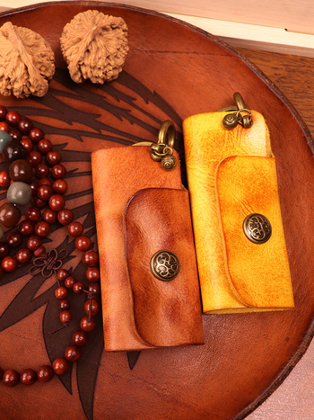 Magidon unisex θήκη κλειδιών από γνήσιο δέρμα με φυτική επεξεργασία, 1 δίπλωμα