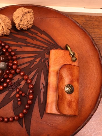 Magidon unisex θήκη κλειδιών από γνήσιο δέρμα με φυτική επεξεργασία, 1 δίπλωμα