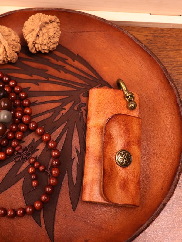 Magidon unisex θήκη κλειδιών από γνήσιο δέρμα με φυτική επεξεργασία, 1 δίπλωμα