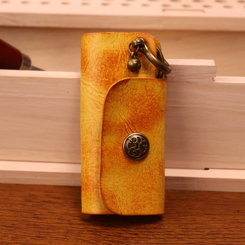 Magidon unisex θήκη κλειδιών από γνήσιο δέρμα με φυτική επεξεργασία, 1 δίπλωμα