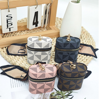 Torba za ključeve od PU, geometrijski uzorak, unisex, mogućnost proširenja