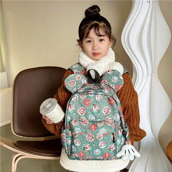 Παιδική σχολική τσάντα με μοτίβο καρτούν princess, νάιλον, εργονομική καμπύλη πλάτης που μειώνει το φορτίο, επεκτάσιμη χωρητικότητα, επένδυση πολυεστέρα-βαμβάκι