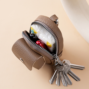 Geantă pentru chei din PU, pentru bărbați, respirabilă, impermeabilă, ușoară, model solid, pentru purtare zilnică