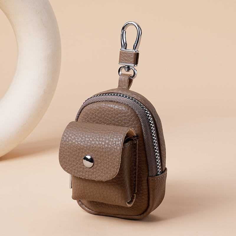 Geantă pentru chei din PU, pentru bărbați, respirabilă, impermeabilă, ușoară, model solid, pentru purtare zilnică