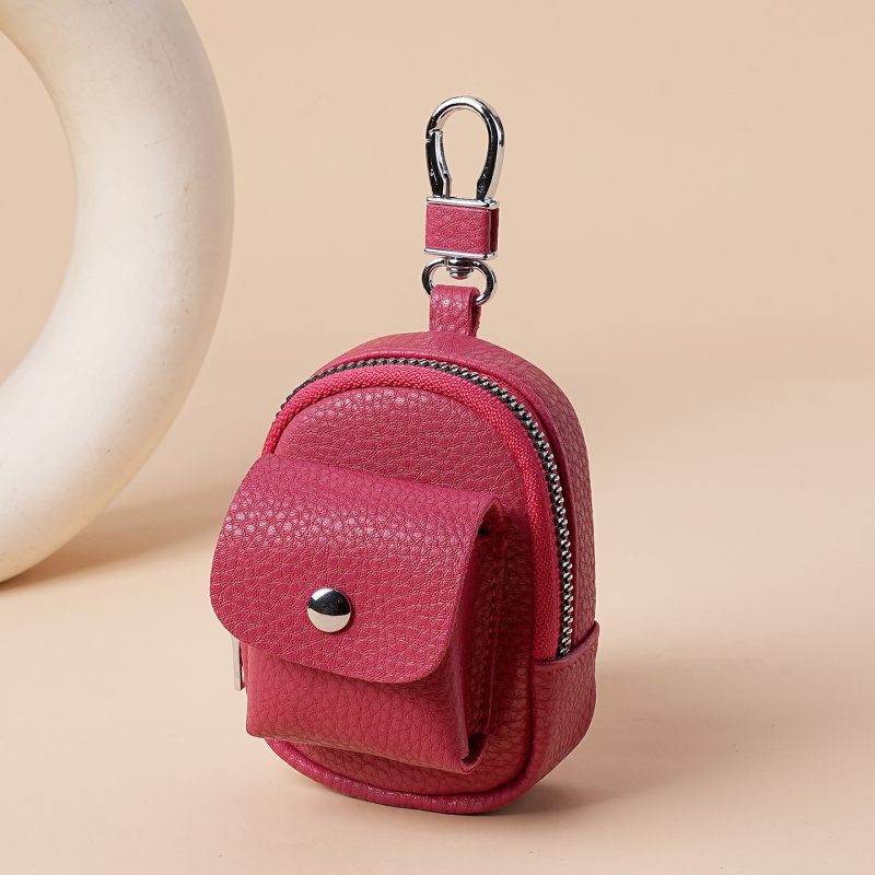 Geantă pentru chei din PU, pentru bărbați, respirabilă, impermeabilă, ușoară, model solid, pentru purtare zilnică