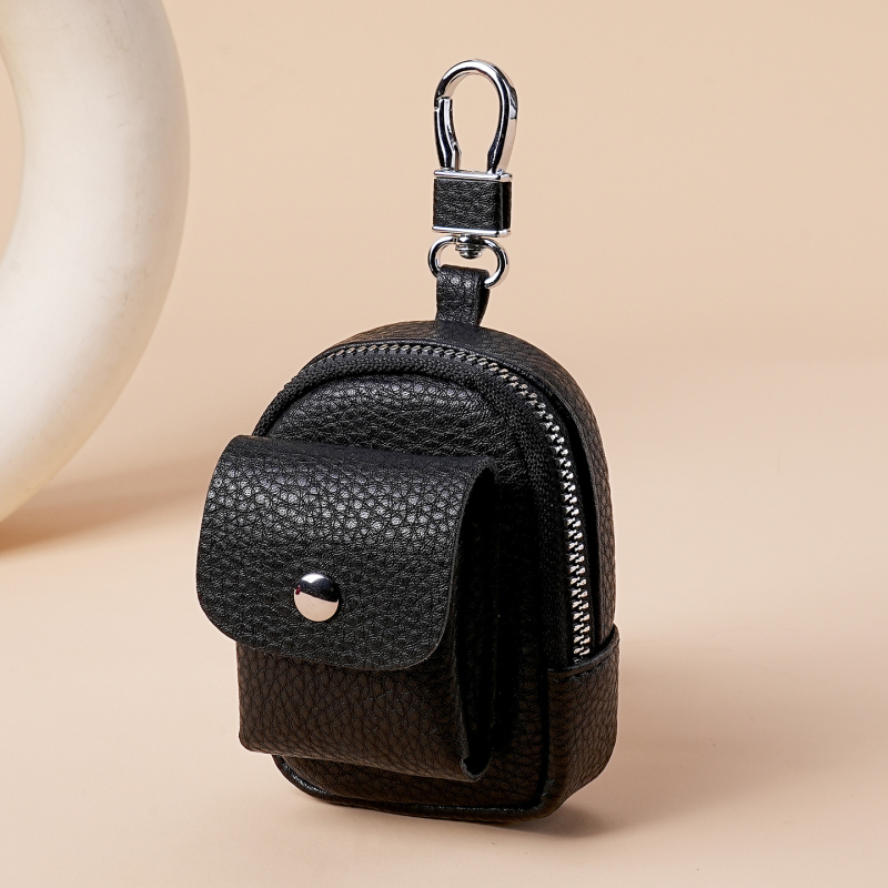 Geantă pentru chei din PU, pentru bărbați, respirabilă, impermeabilă, ușoară, model solid, pentru purtare zilnică