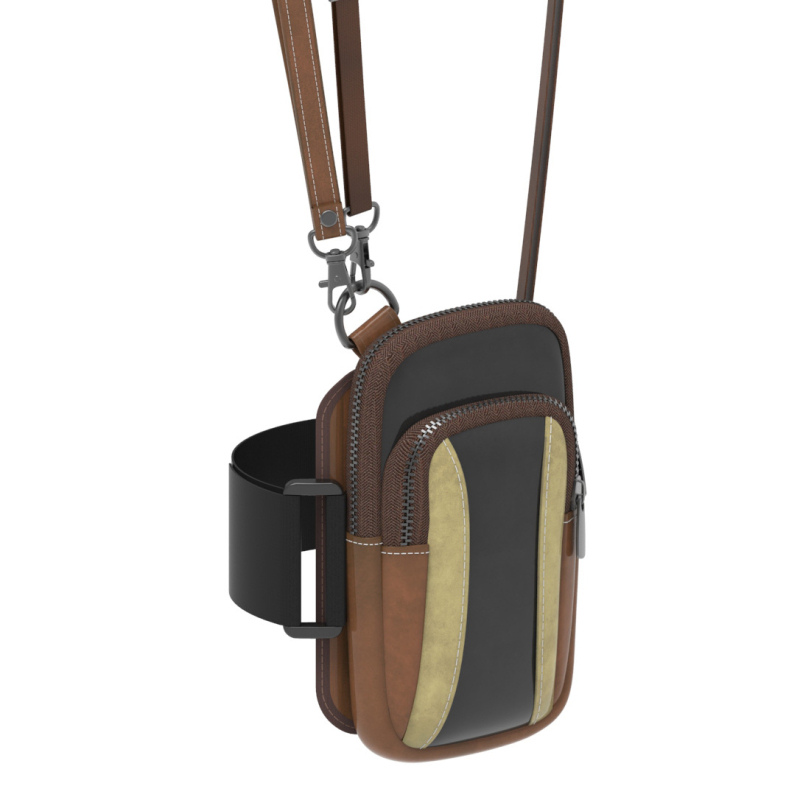 Geantă de braț pentru telefon pentru alergare - Unisex, PU material, respirabilă, pentru sporturi în aer liber, design urban simplu