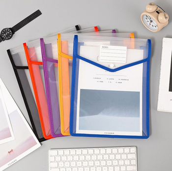 Τσάντα εγγράφων γραφείου με κλείσιμο snap, πλαστικό, τετράγωνο σχήμα, κάθετη υφαντή υφή