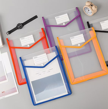 Τσάντα εγγράφων γραφείου με κλείσιμο snap, πλαστικό, τετράγωνο σχήμα, κάθετη υφαντή υφή