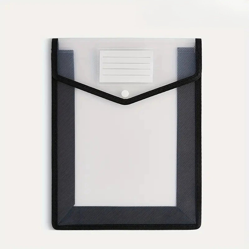 Τσάντα εγγράφων γραφείου με κλείσιμο snap, πλαστικό, τετράγωνο σχήμα, κάθετη υφαντή υφή