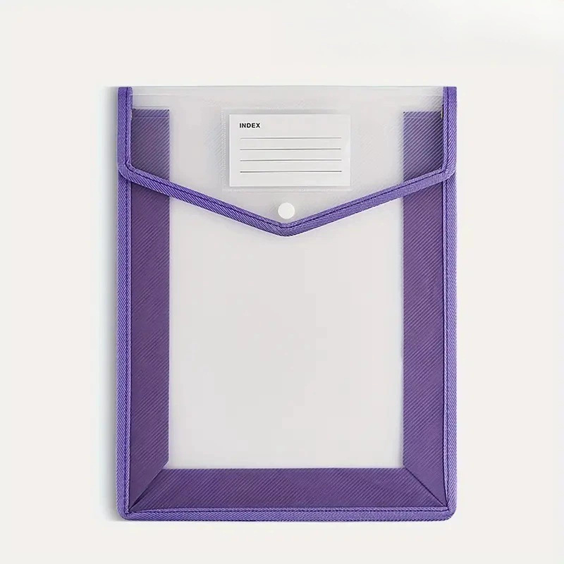 Τσάντα εγγράφων γραφείου με κλείσιμο snap, πλαστικό, τετράγωνο σχήμα, κάθετη υφαντή υφή