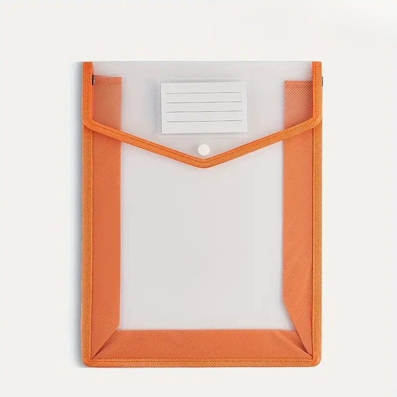Τσάντα εγγράφων γραφείου με κλείσιμο snap, πλαστικό, τετράγωνο σχήμα, κάθετη υφαντή υφή