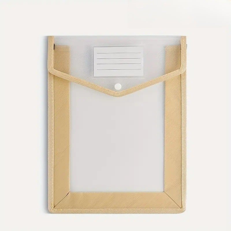 Τσάντα εγγράφων γραφείου με κλείσιμο snap, πλαστικό, τετράγωνο σχήμα, κάθετη υφαντή υφή