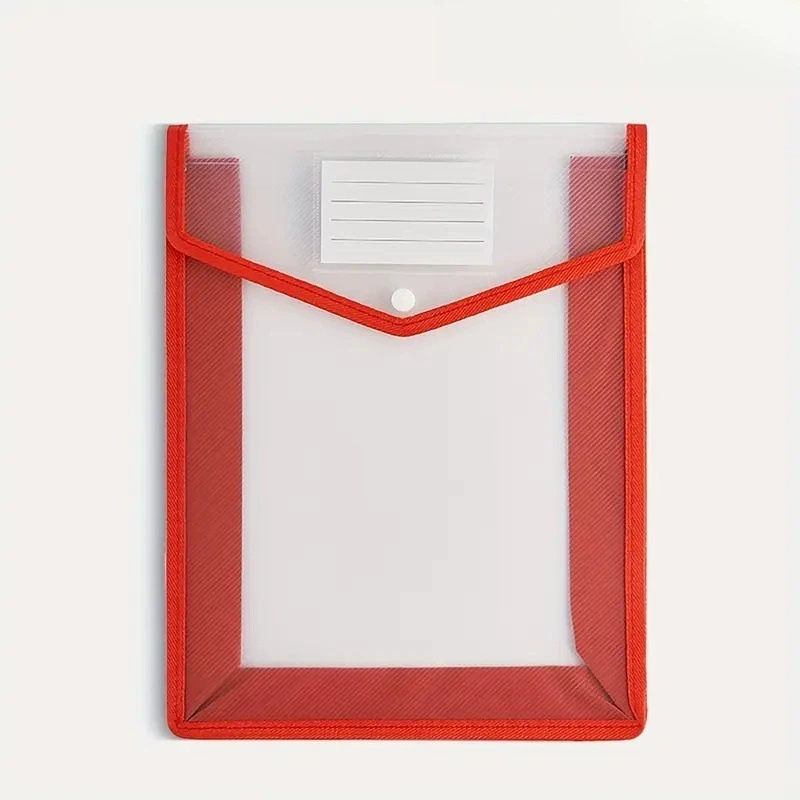 Τσάντα εγγράφων γραφείου με κλείσιμο snap, πλαστικό, τετράγωνο σχήμα, κάθετη υφαντή υφή