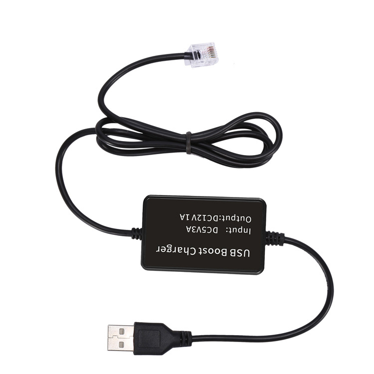 RJ11 csatlakozós DC-DC tápegység autó dash cam és radar detektor számára, 12V1A, 10W, 1,5 m