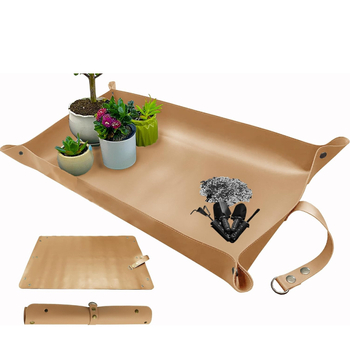 Δερμάτινο χαλάκι κηπουρικής για μεταφύτευση φυτών, αδιάβροτος δίσκος γλαστρών και χαλάκι εργασίας κήπου