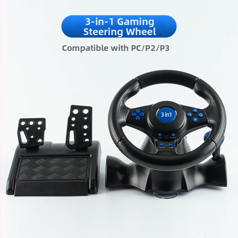 Volant pre závodné hry 3 v 1, káblové USB/P2, kompatibilný s PC, Xbox, PS, Switch, ABS materiál, hmotnosť 1850 g
