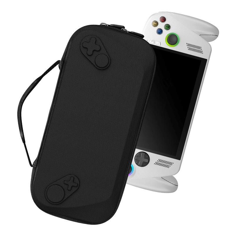 Geantă de depozitare pentru ROG Xbox Ally X, husă rigidă cu fermoar, poliester și PU, dimensiuni 5×2,8×14,5 cm, greutate 445,5 g