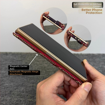 Samsung Z Fold7 aizsargkaste ar Kevlar rakstu W26, Fold6 plāns polikarbonāts, dubulta centrālā aizsardzība, pret kritieniem, pret nodilumu, pret pirkstu nospiedumiem