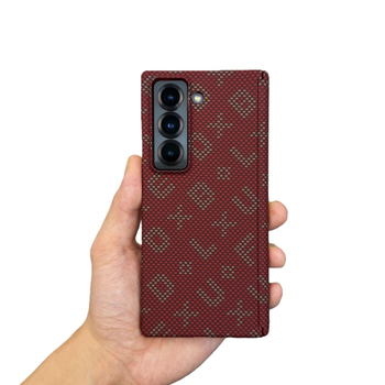 Samsung Z Fold7 aizsargkaste ar Kevlar rakstu W26, Fold6 plāns polikarbonāts, dubulta centrālā aizsardzība, pret kritieniem, pret nodilumu, pret pirkstu nospiedumiem