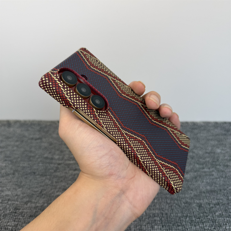 Samsung Z Fold7 aizsargkaste ar Kevlar rakstu W26, Fold6 plāns polikarbonāts, dubulta centrālā aizsardzība, pret kritieniem, pret nodilumu, pret pirkstu nospiedumiem