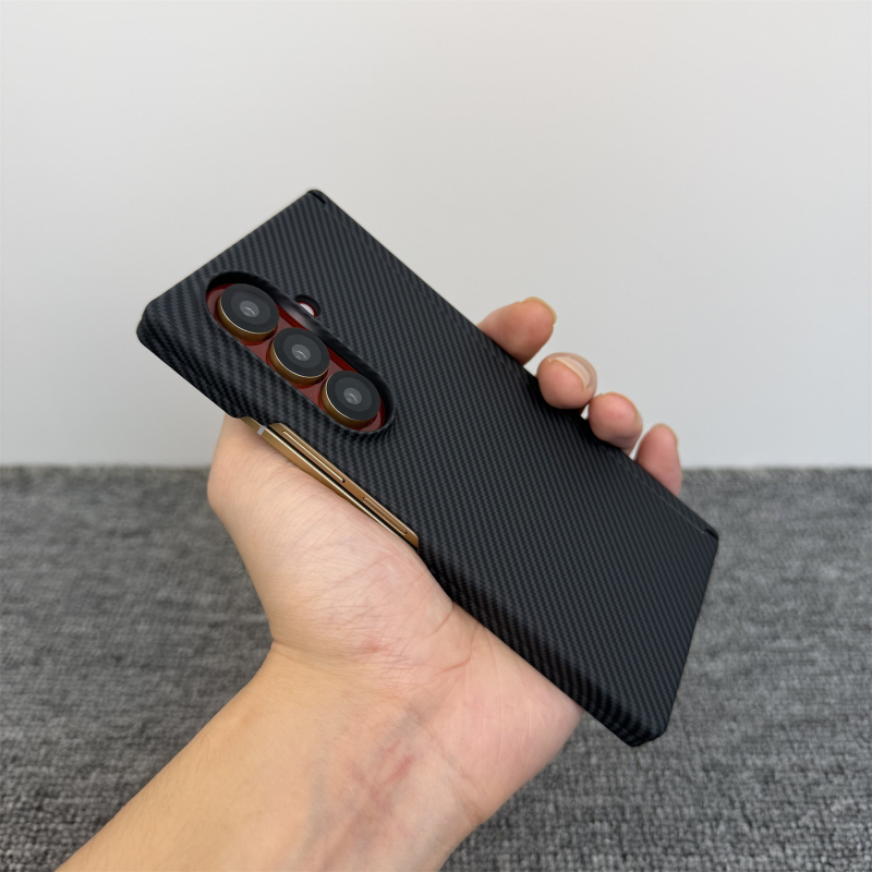 Samsung Z Fold7 aizsargkaste ar Kevlar rakstu W26, Fold6 plāns polikarbonāts, dubulta centrālā aizsardzība, pret kritieniem, pret nodilumu, pret pirkstu nospiedumiem