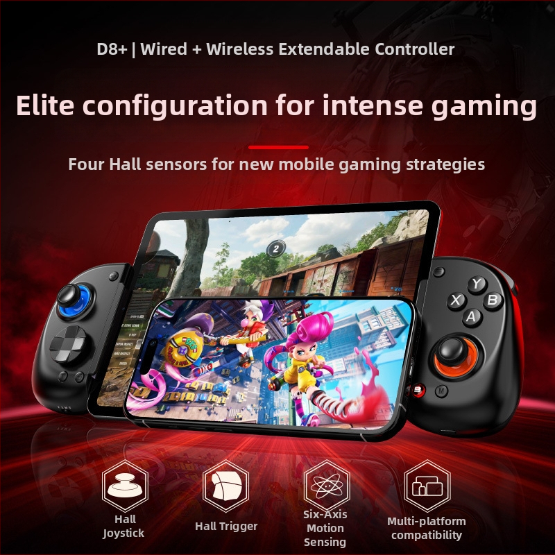 D8+ USB-C Bluetooth herný ovládač s dvojmódovým režimom pre mobilné telefóny, tablety a Switch – Plug-and-Play
