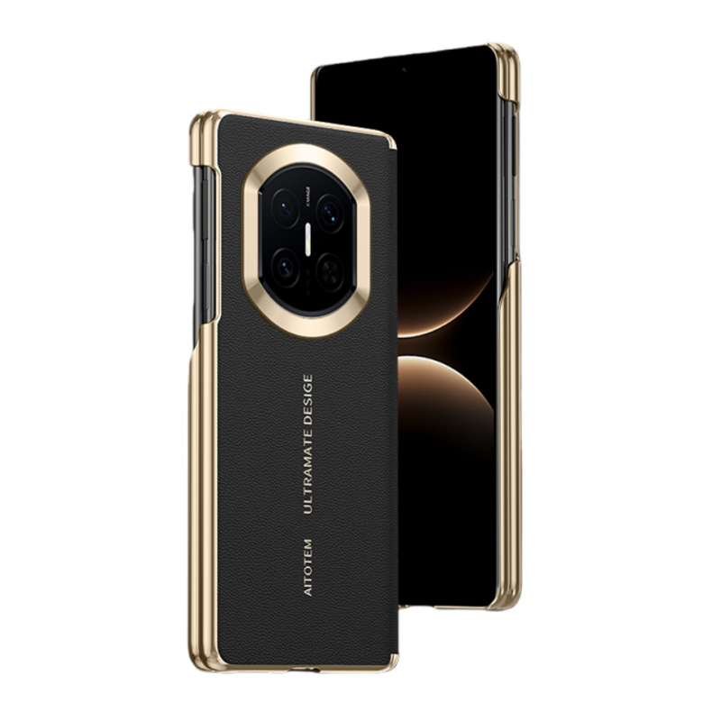 Huawei Mate X-hez készült tok mágneses töltéssel, dupla tengelyes védelem, sima bőr, kopásállóság, ujjlenyomat-mentes